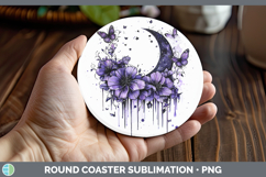GorgeousPurple Drips Round Coaster design.