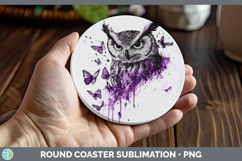 GorgeousPurple Drips Round Coaster design.