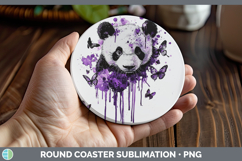 GorgeousPurple Drips Round Coaster design.