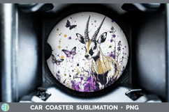 GorgeousPurple Drips Safari Car Coaster design.
