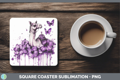 GorgeousPurple Drips Safari Square Coaster design.