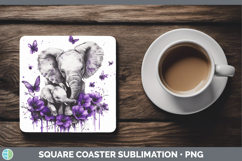 GorgeousPurple Drips Safari Square Coaster design.