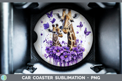 GorgeousPurple Drips Safari Car Coaster design.