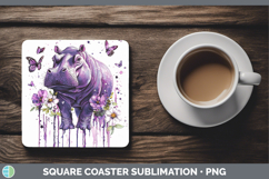 GorgeousPurple Drips Safari Square Coaster design.