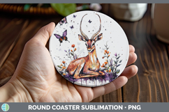 GorgeousPurple Drips Safari Round Coaster design.