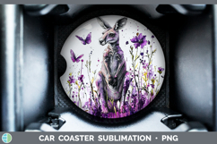GorgeousPurple Drips Safari Car Coaster design.