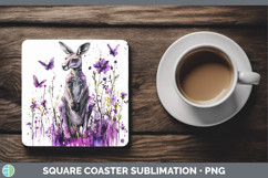 GorgeousPurple Drips Safari Square Coaster design.