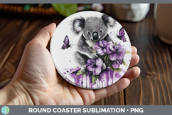 GorgeousPurple Drips Safari Round Coaster design.