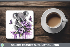 GorgeousPurple Drips Safari Square Coaster design.