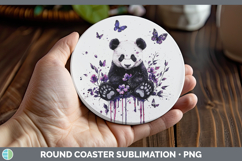 GorgeousPurple Drips Safari Round Coaster design.