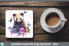 GorgeousPurple Drips Safari Square Coaster design.