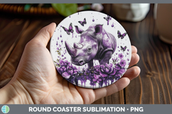 GorgeousPurple Drips Safari Round Coaster design.