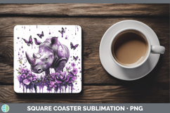 GorgeousPurple Drips Safari Square Coaster design.
