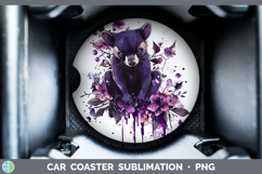 GorgeousPurple Drips Safari Car Coaster design.
