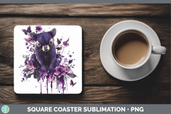 GorgeousPurple Drips Safari Square Coaster design.