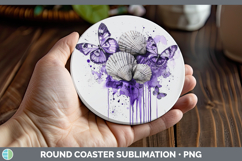 GorgeousPurple Drips Round Coaster design.