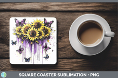 GorgeousPurple Drips Square Coaster design.