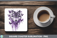 GorgeousPurple Drips Square Coaster design.