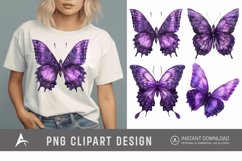 Watercolor Purple Fantasy Butterfly Clipart Product Image 1