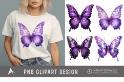 Watercolor Purple Fantasy Butterfly Clipart Product Image 1