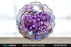 Purple Floral Wind Spinner Sublimation PNG Design Product Image 1