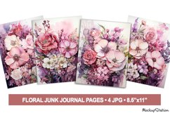Watercolor Floral Junk Journal Pages | Spring Flower Papers Product Image 1