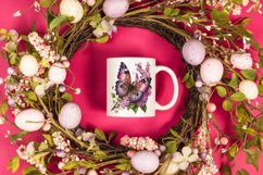 Purple Flower Butterfly Watercolor Flower Clipart Product Image 3