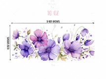 Tumbler Sublimation Purple Flowers Bundle, 16 oz glass can wrap, Libbey 16 oz template, can glass beer
