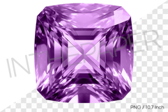 Intricate purple Asscher cut PNG jewelry clipart mineral gem Product Image 1