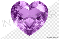Lovely purple heart cut PNG jewelry clipart mineral gemstone Product Image 1