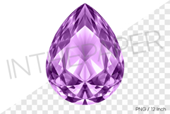 Sophisticated purple pear cut PNG jewelry clipart mineral Product Image 1