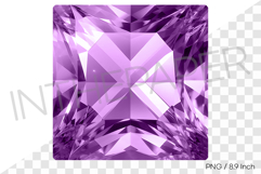 Square shape purple Princess cut PNG jewelry clipart mineral Product Image 1