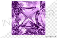 Modern purple Princess cut PNG jewelry clipart mineral gem Product Image 1