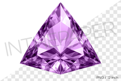 Triangle shape purple triangle cut PNG jewelry art mineral Product Image 1