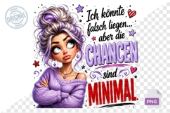 Purple Girl Funny German Quote Sublimation PNG Design Product Image 1