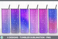 Bundle of six Purple Glitter sublimation tumbler designs