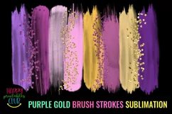 PURPLE GOLD BRUSH STROKES SUBLIMATION 