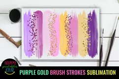 PURPLE GOLD BRUSH STROKES SUBLIMATION 