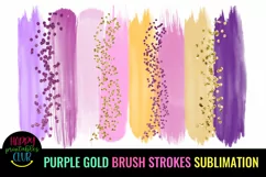 PURPLE GOLD BRUSH STROKES SUBLIMATION 