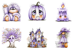 Purple Halloween Clipart PNG Product Image 3