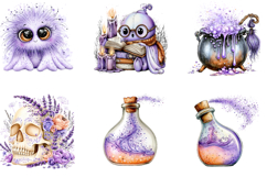 Purple Halloween Clipart PNG Product Image 5