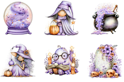 Purple Halloween Clipart PNG Product Image 6
