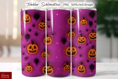 Halloween Puffy Tumbler|Seamless Pumpkins Sublimation Product Image 2