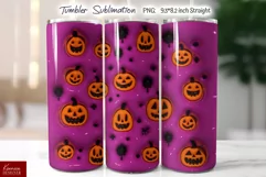 Halloween Puffy Tumbler|Seamless Pumpkins Sublimation Product Image 1