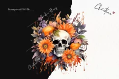 Watercolor Halloween Flowers Clipart | Watercolor Halloween Product Image 2