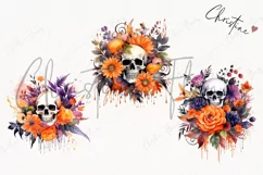 Watercolor Halloween Flowers Clipart | Watercolor Halloween Product Image 3