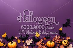 Halloween Mockup, 6000x4000 Purple Halloween Top View , d14 Product Image 1