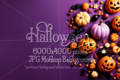 Halloween Mockup, 6000x4000 Purple Halloween Top View , d2 Product Image 1