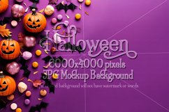 Halloween Mockup, 6000x4000 Purple Halloween Top View , d29 Product Image 1