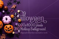 Halloween Mockup, 6000x4000 Purple Halloween Top View , d4 Product Image 1